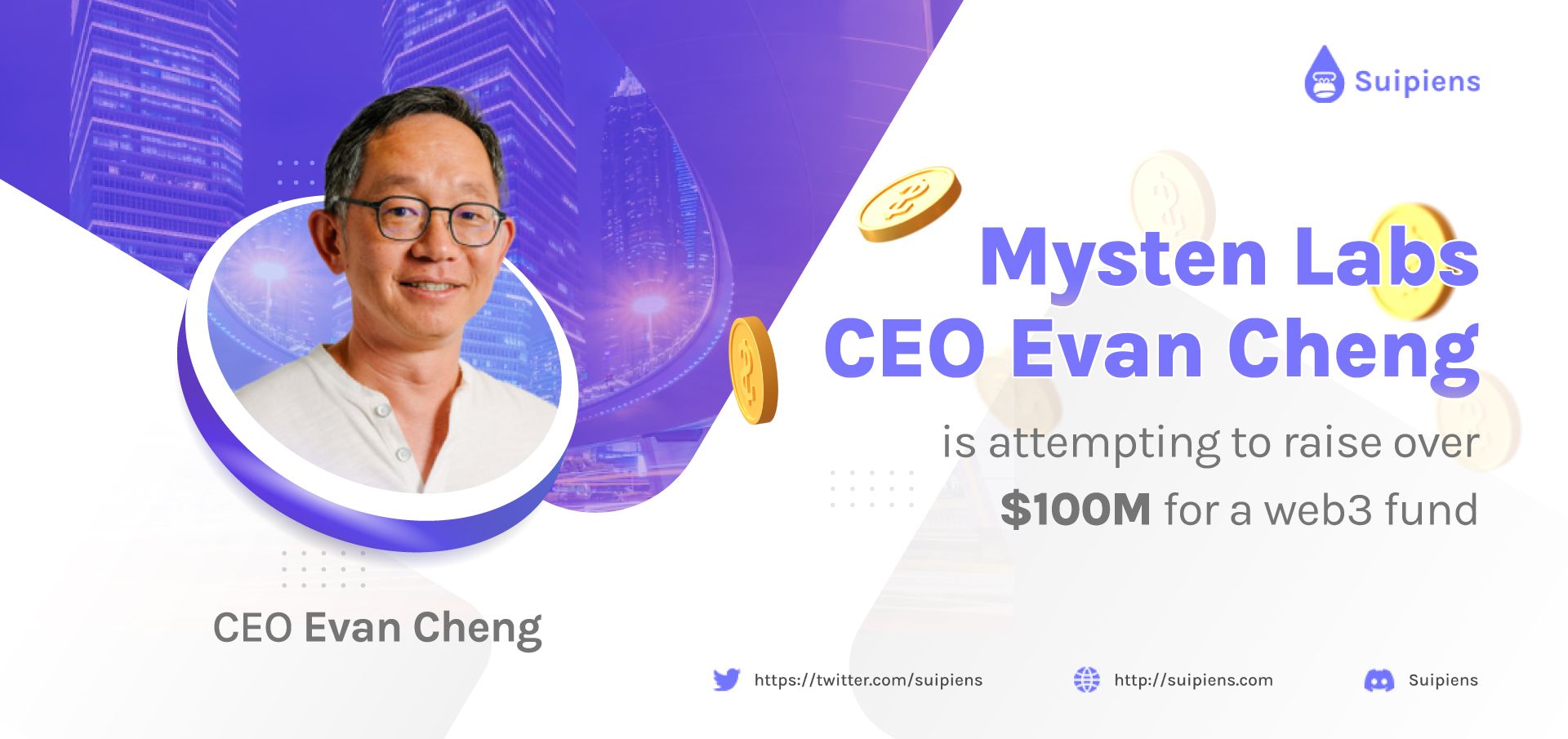 Mysten Labs CEO Evan Cheng Is Attempting To Raise Over $100M For A Web3 Fund