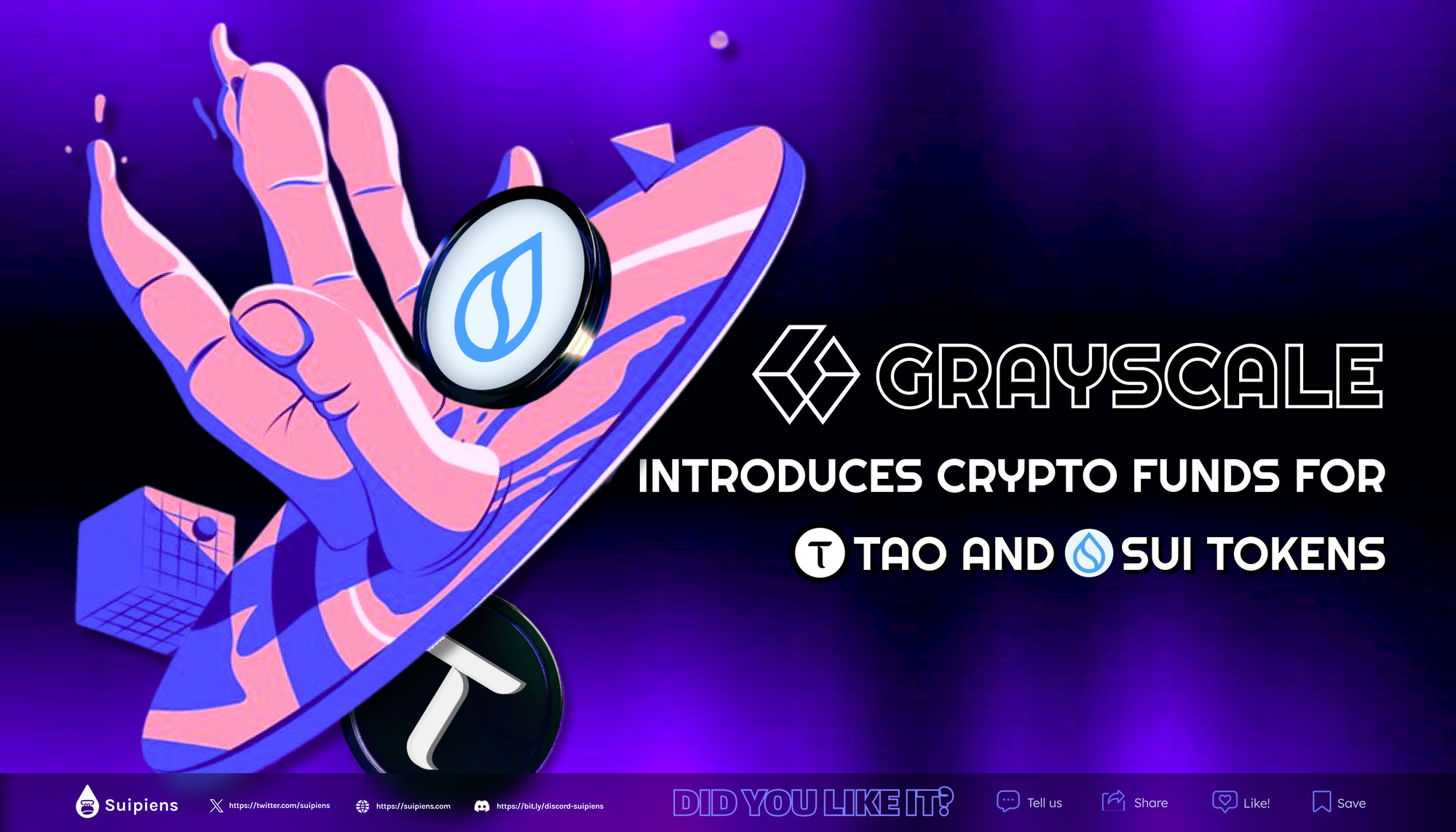 Grayscale introduces Crypto Funds for TAO and SUI tokens